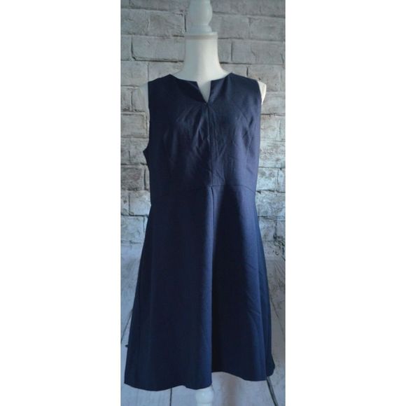 Kensie Navy Blue V-neck Sleeveless Dress Women's Size Large - Picture 1 of 5